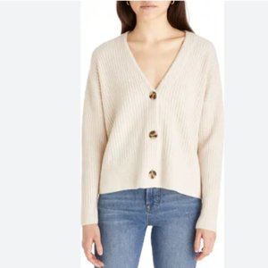 Madewell Cameron Ribbed Alpaca Wool Cropped Oversized Cardigan Sweater XS
